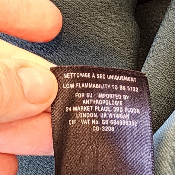 Anthropologie Chloe Oliver Green and Black Ombre Dress 3/4 Sleeve Size Medium - Picture 9 of 10